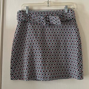 Urban Outfitters Retro Psychedelic Patterned Cotton Mini Skirt w/ Matching Belt